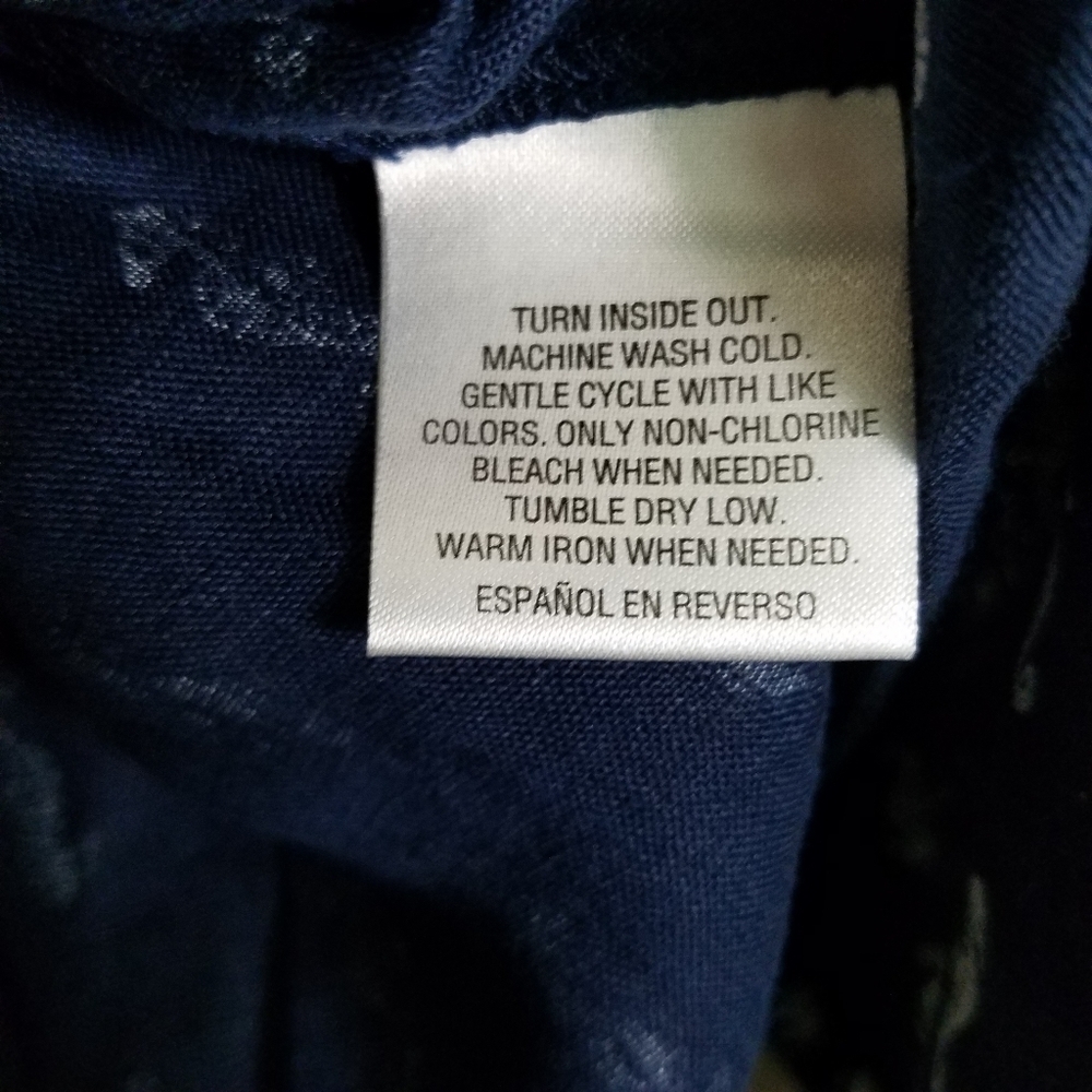Charter Club Navy White Seahorse Linen Button Up S - Picture 5 of 6